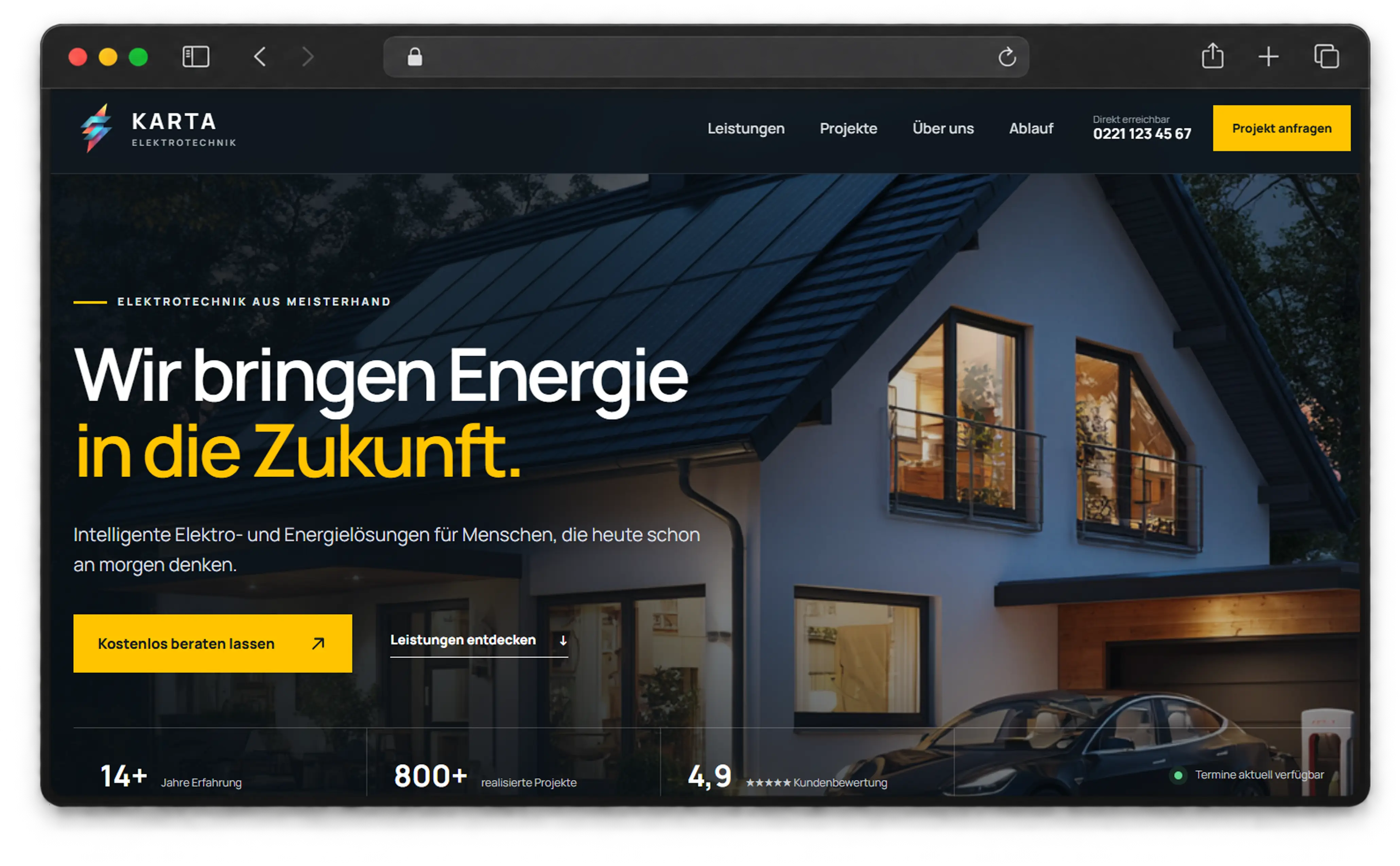 Handwerksseite Beispielwebsite